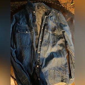 Dark Denim H&M button up. Size S